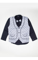 Checks Jacket Pattern Cotton Silk Kids Dress (KR1350)